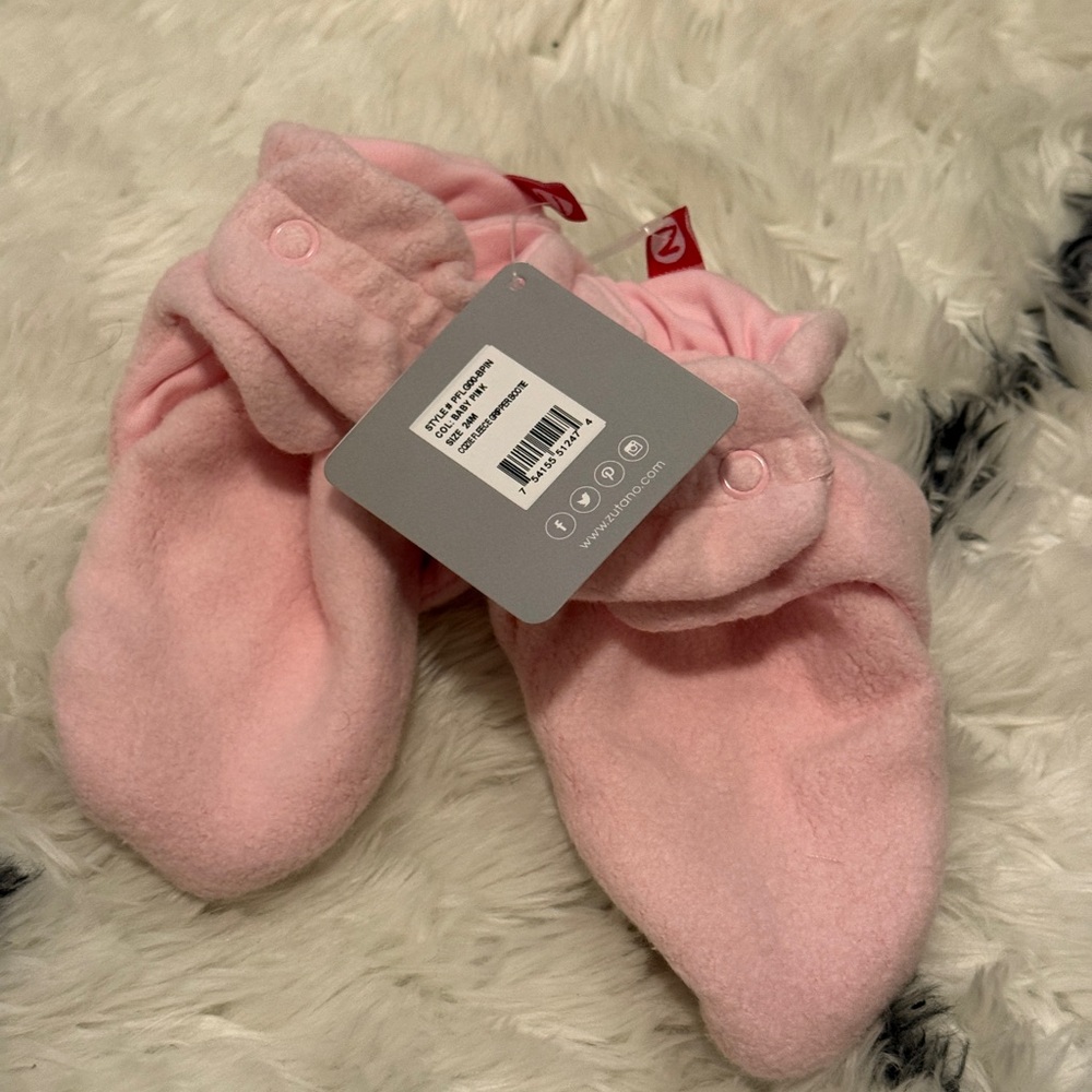 Zutano Pink Baby Booties